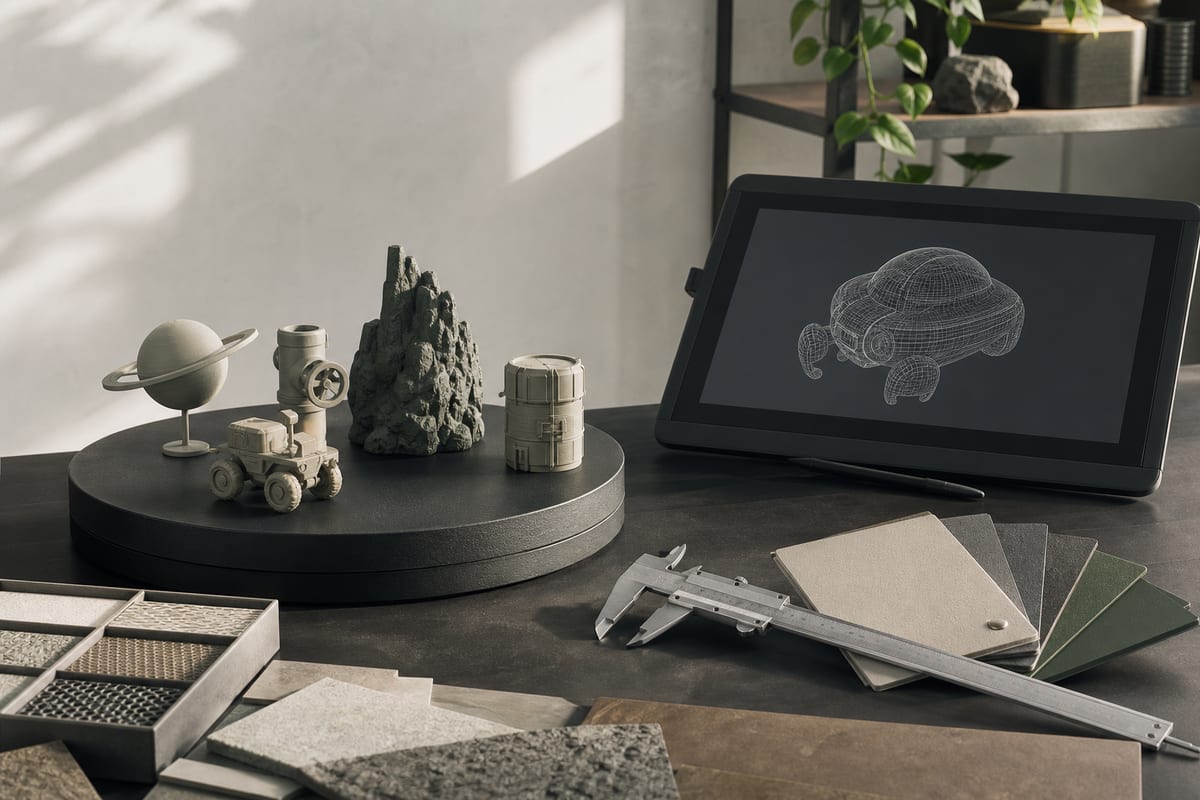 3D 模型制作与材质预览场景